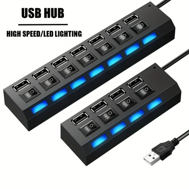 USB 2.0 허브 4/7 포트 분배기 전원 어댑터(O - Laptop Accessories For Programmers 리뷰 및 가격