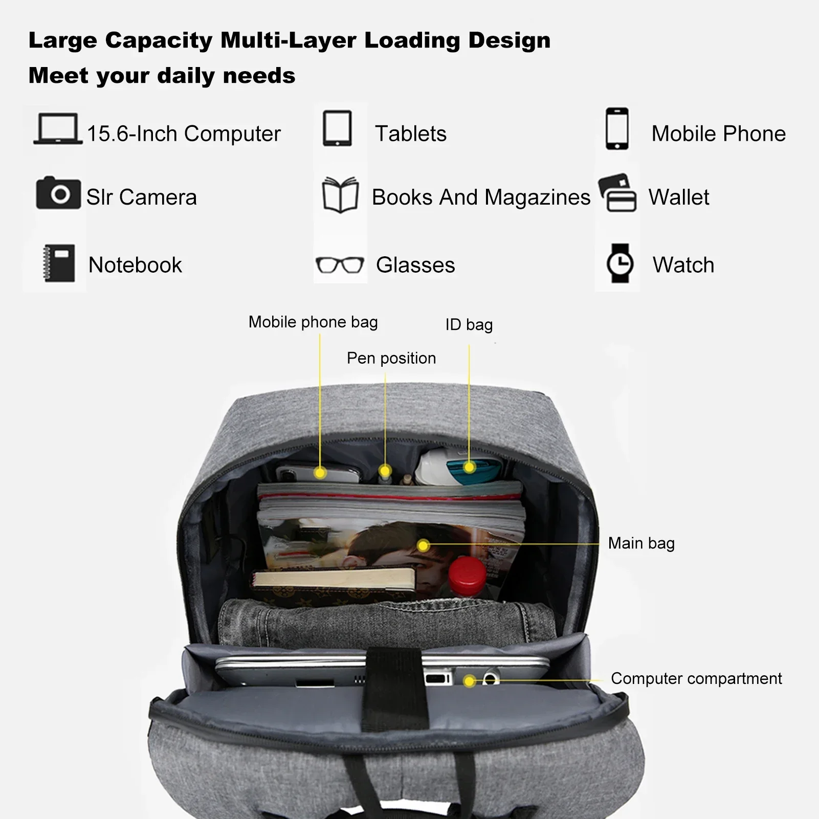 USB 포트가 있는 17인치 노트북 가방용 노트북 배낭 - Laptop Bag Waterproof 리뷰 및 가격