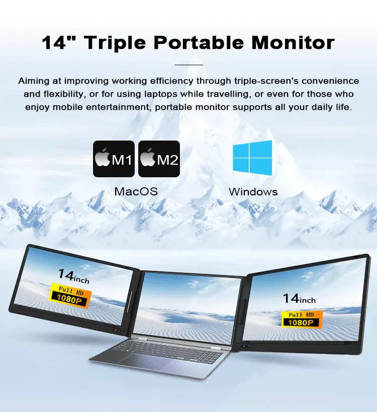 노트북용 전문가용 트리플 휴대용 모니터 - 스탠드 포함 - Laptop Stand Portable 리뷰 및 가격