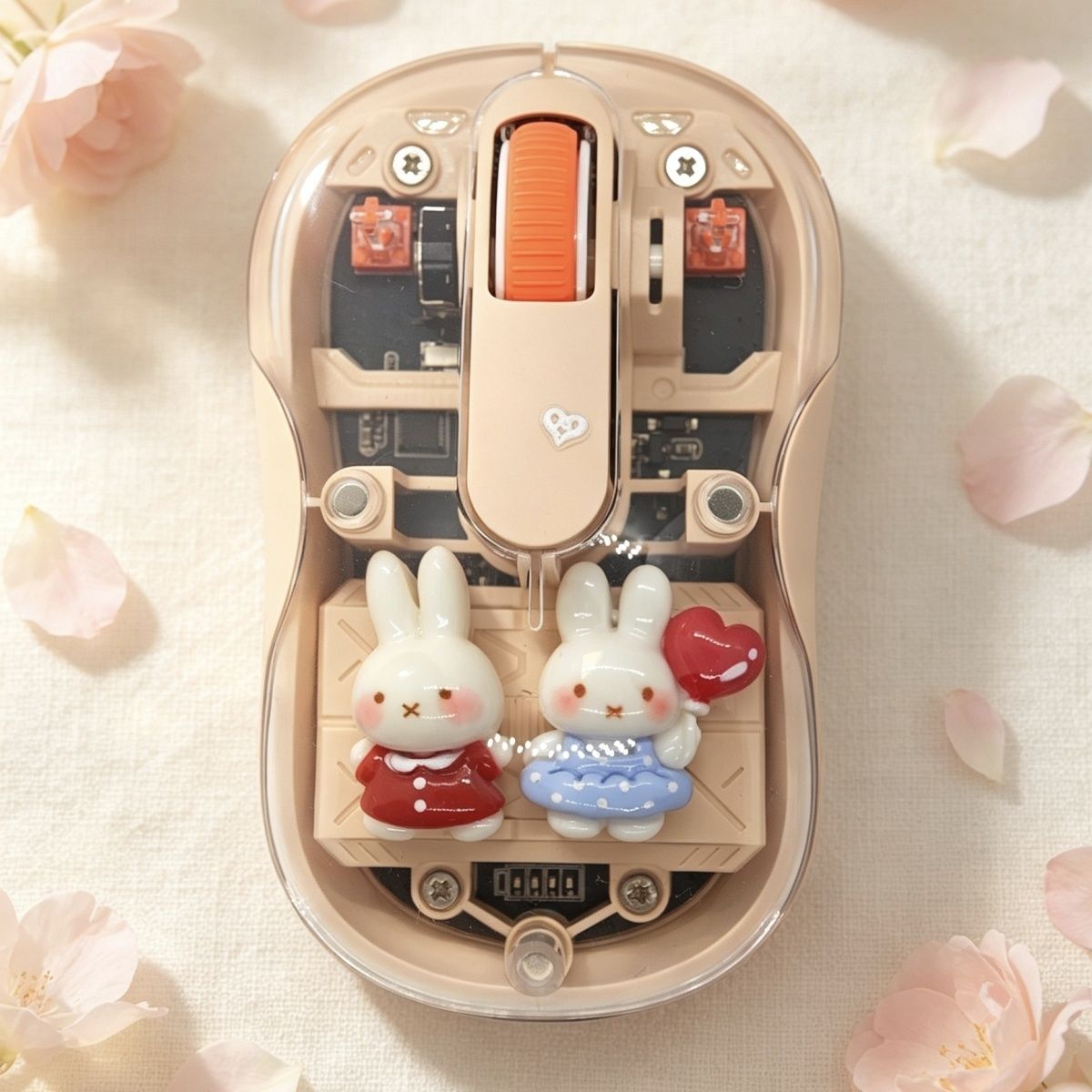 귀여운 만화 캐릭터 디자인의 DIY 투명 무선 마우스, - Laptop Accessories Girls 리뷰 및 가격