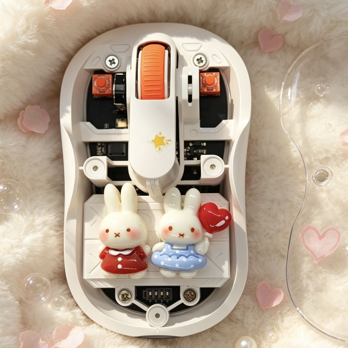 귀여운 만화 캐릭터 디자인의 DIY 투명 무선 마우스, - Laptop Accessories Girls 리뷰 및 가격