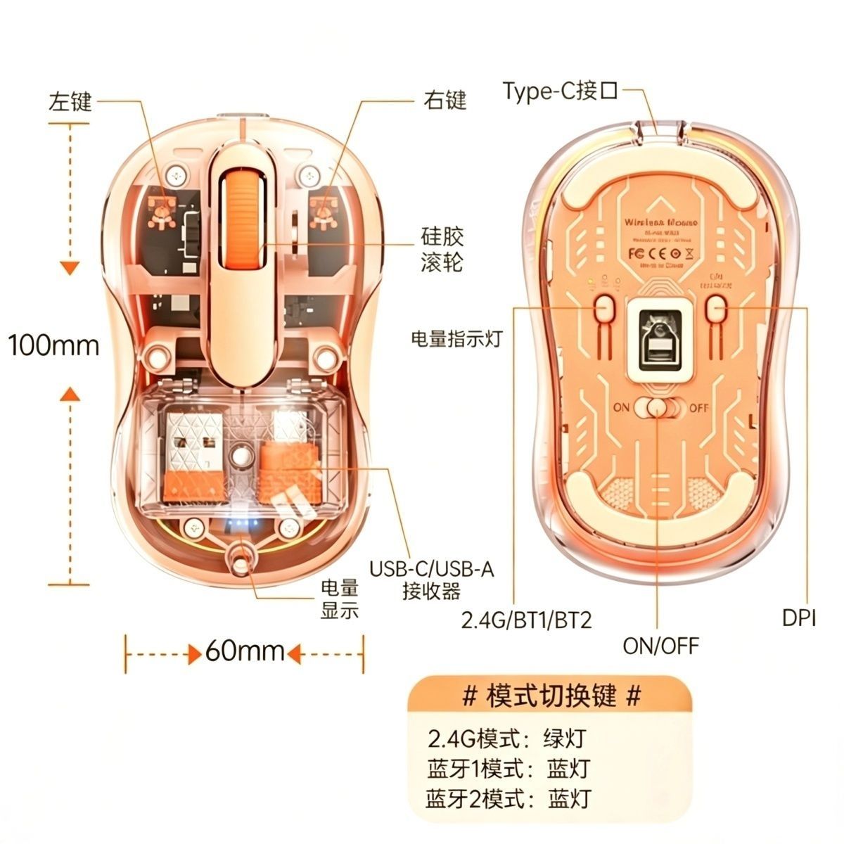 귀여운 만화 캐릭터 디자인의 DIY 투명 무선 마우스, - Laptop Accessories Girls 리뷰 및 가격