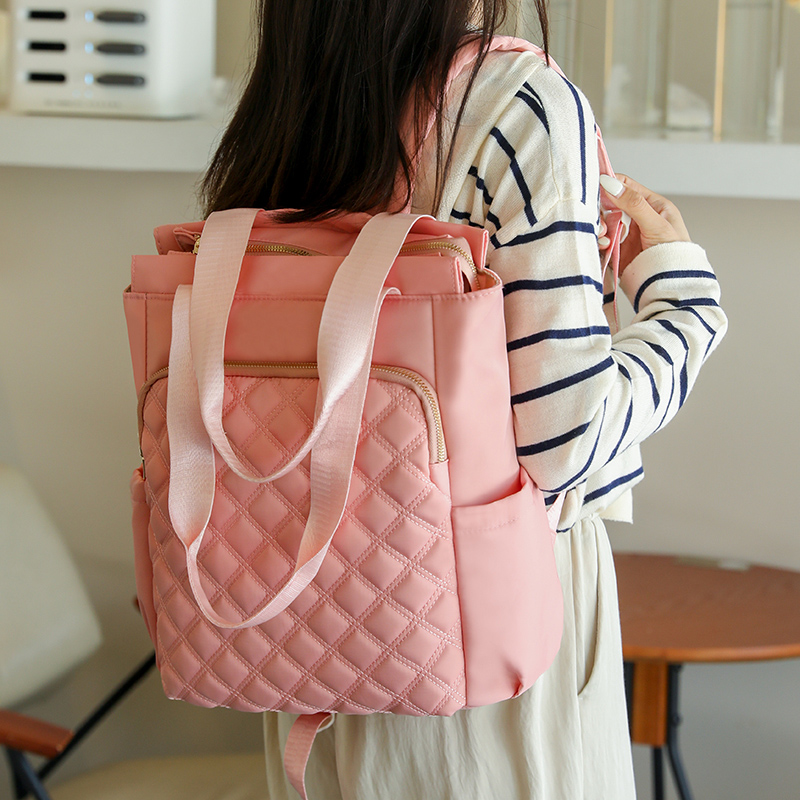 패션 격자 무늬 배낭 여성 방수 나일론 데이 팟 노트북 - Laptop Bag Waterproof 리뷰 및 가격
