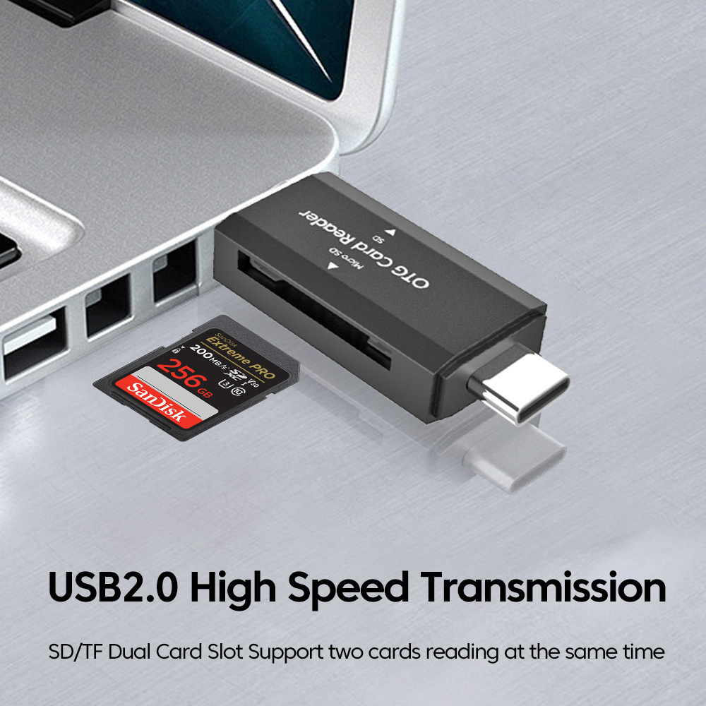 2 in 1 타입 C SD TF 카드 리더 USB 2. - Laptop Accessories For Programmers 리뷰 및 가격